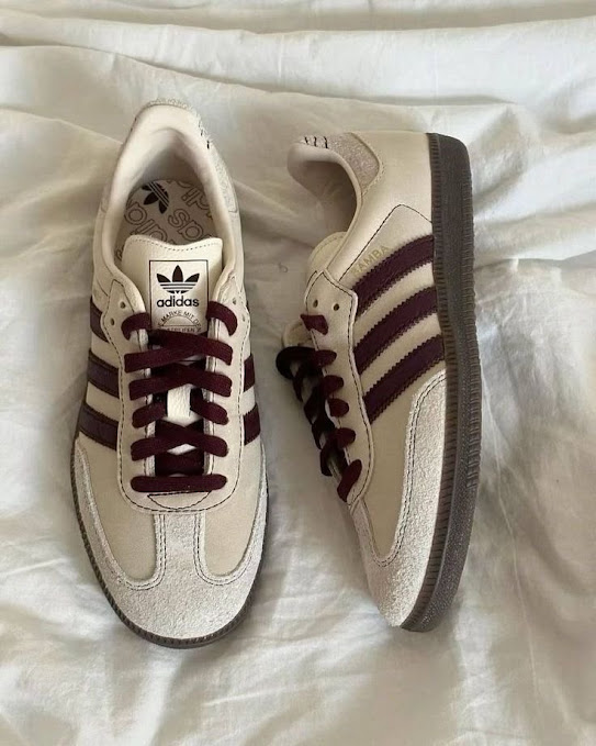 adidas Originals Samba OG Women's Sneakers - Wonder White & Maroon